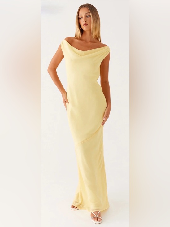 Peppermayo Dresses & Skirts - Peppermayo Pale Yellow Cowl Maxi Dress